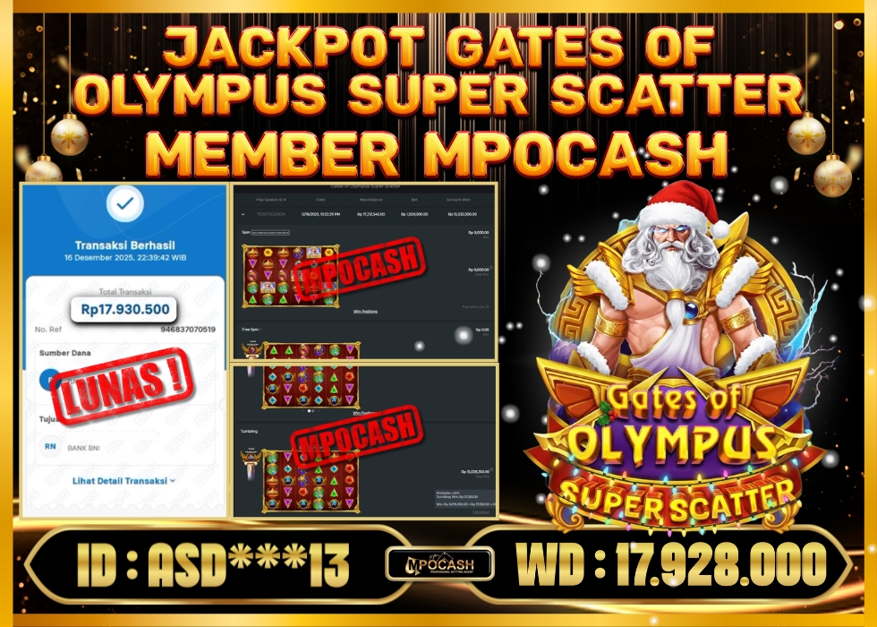 MPOCASH JACKPOT GATES OF OLYMPUS SUPER SCATTER